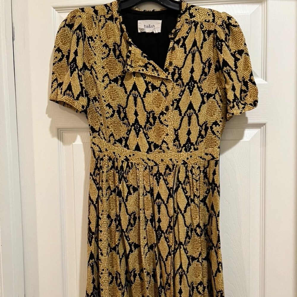 Yellow and Black Snake Skin Mini Dress